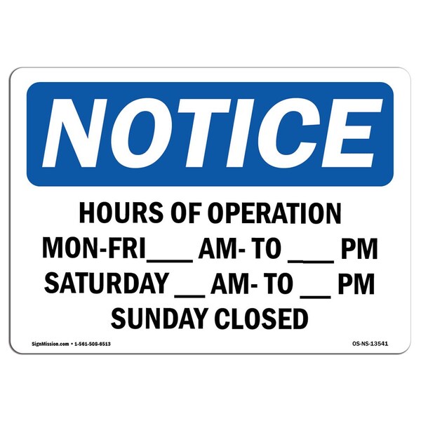 Safety Sign, OSHA Notice, 3.5" Height, Sign, Landscape, 35-L-13541-10PK